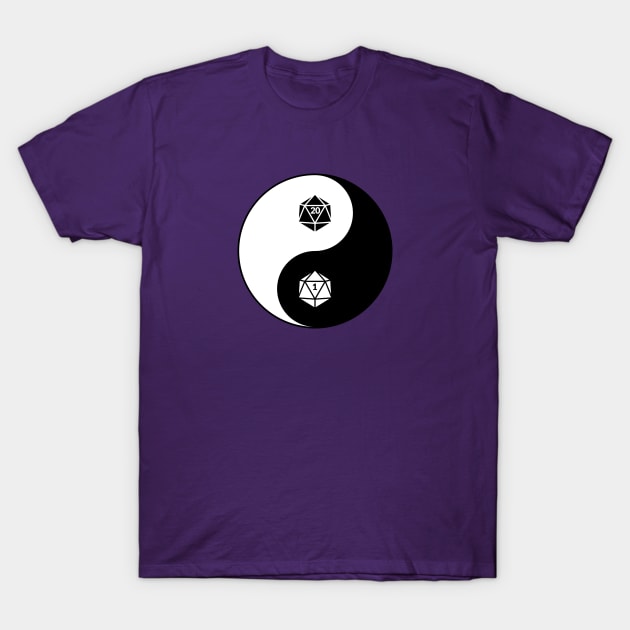 Yin Yang d20 dice Dungeons and Dragons T-Shirt by Natural 20 Shirts